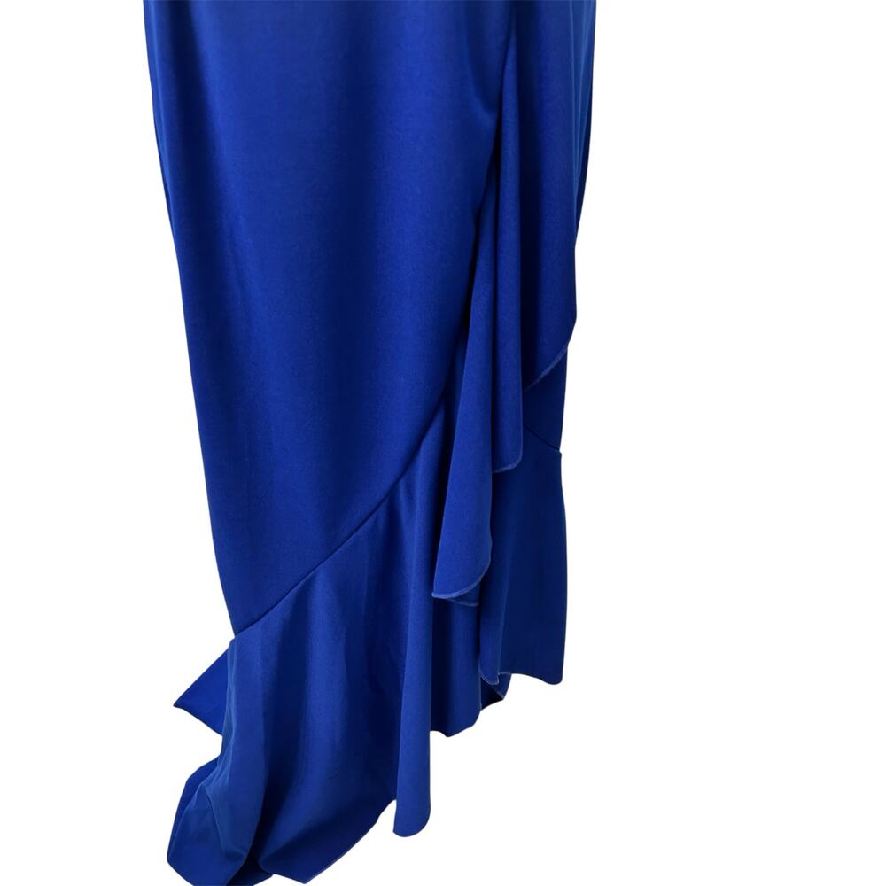 Royal Blue Off-the-Shoulder Ruffled Evening Evening Dress-XXL - Picture 7 of 10